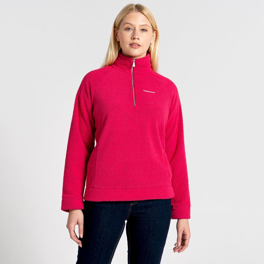 Purple Flower Craghoppers Lilian Half Zip Women's Sweaters | EJX677HI