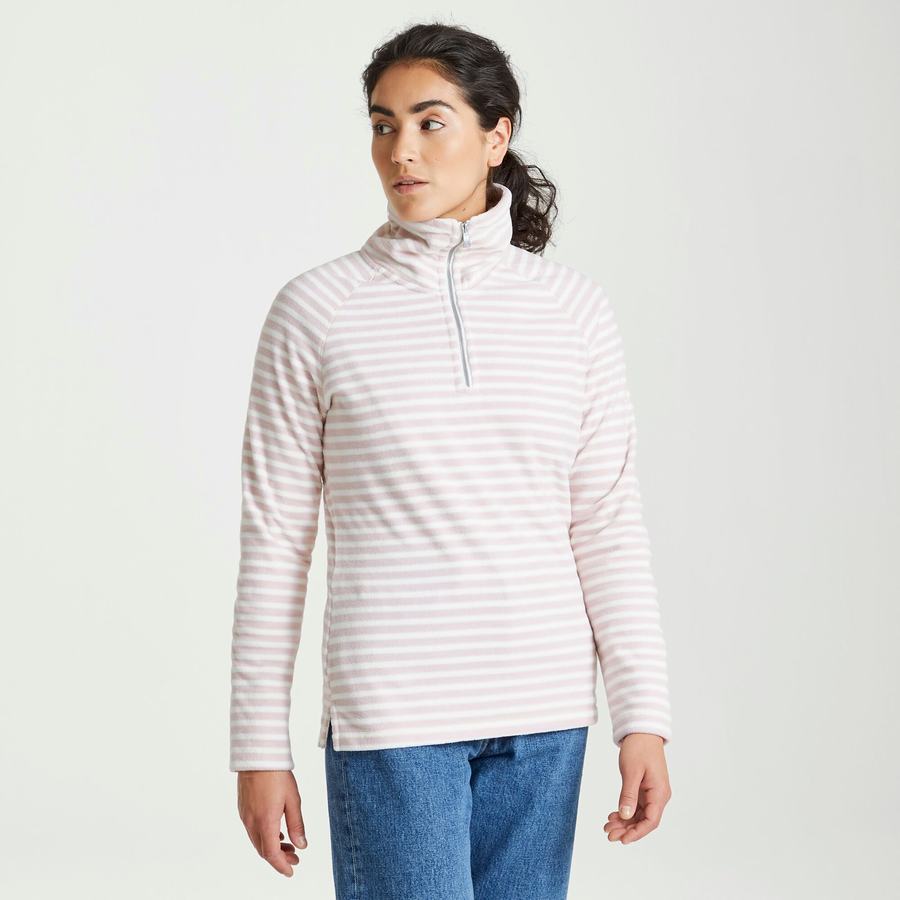 Purple Stripes Craghoppers Natalia Half Zip Women's Sweaters | UTR3010EX