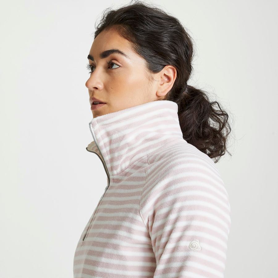 Purple Stripes Craghoppers Natalia Half Zip Women's Sweaters | UTR3010EX