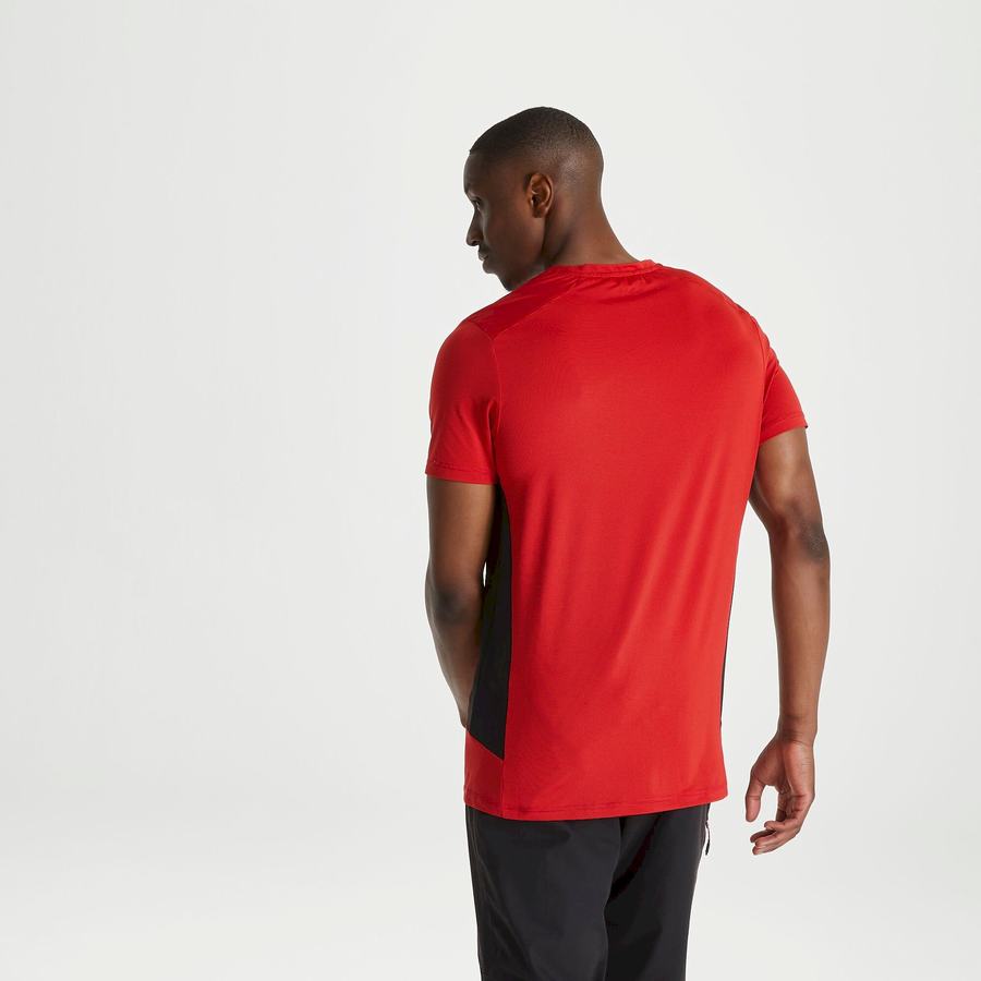 Red Craghoppers Atmos Short Sleeved Men's T-Shirts | MQF6282GC