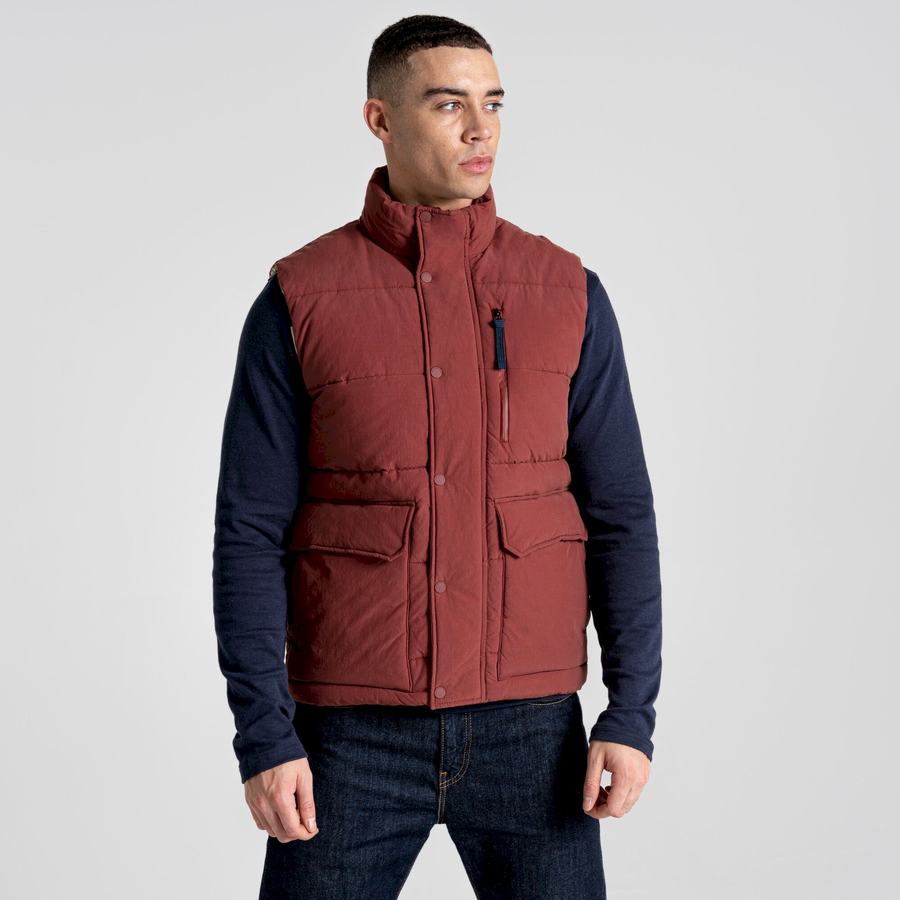 Red Craghoppers Dunbeath Vest Men's Gilets | OSZ496IK