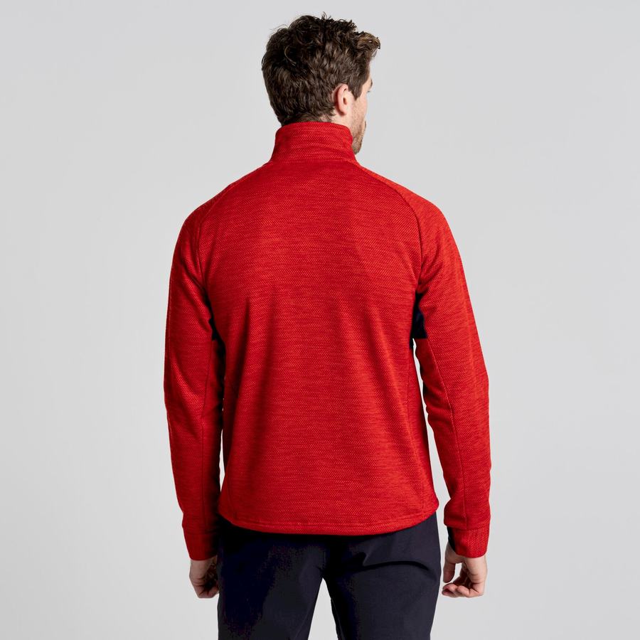 Red Craghoppers Tarbert Half Zip Men's Sweaters | GOG9135FR