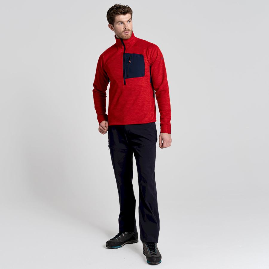 Red Craghoppers Tarbert Half Zip Men's Sweaters | GOG9135FR