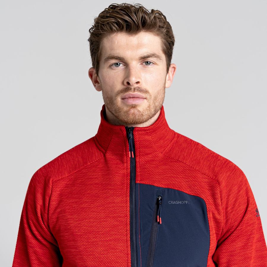 Red Craghoppers Tarbert Half Zip Men's Sweaters | GOG9135FR