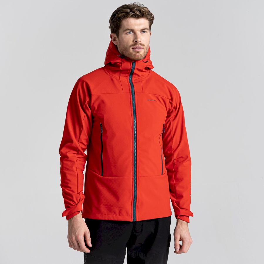 Red Craghoppers Tripp Hooded Men's Jackets | KRU9735FD