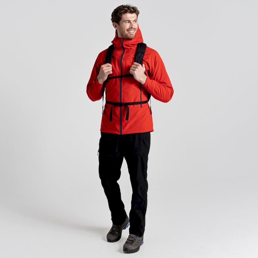 Red Craghoppers Tripp Hooded Men's Jackets | KRU9735FD