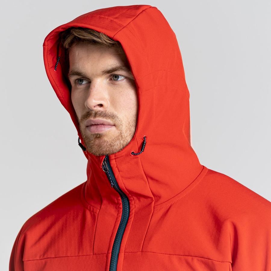 Red Craghoppers Tripp Hooded Men's Jackets | KRU9735FD