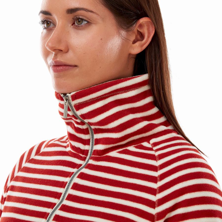 Red Stripes Craghoppers Natalia Half Zip Women's Sweaters | WMC6981MG