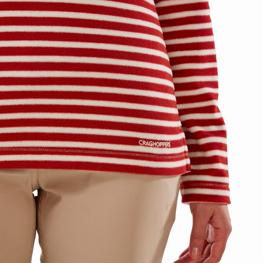 Red Stripes Craghoppers Natalia Half Zip Women's Sweaters | WMC6981MG