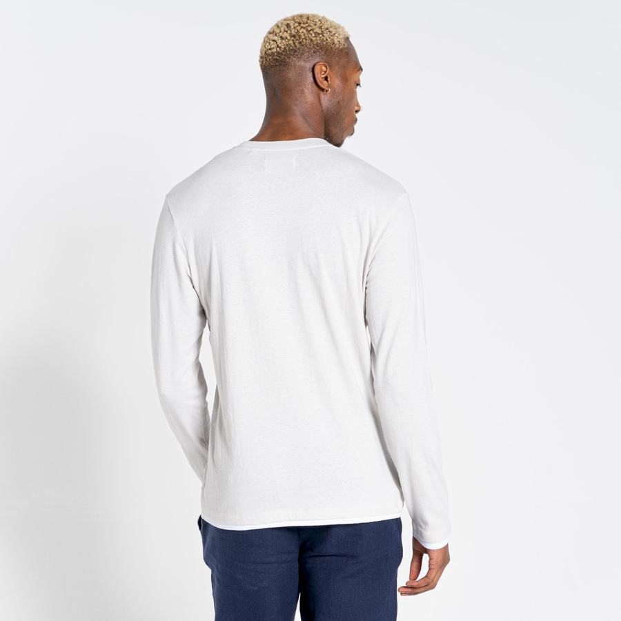 Silver Craghoppers Nosibotanical Coulter Long Sleeved Men's T-Shirts | NAD6950FZ