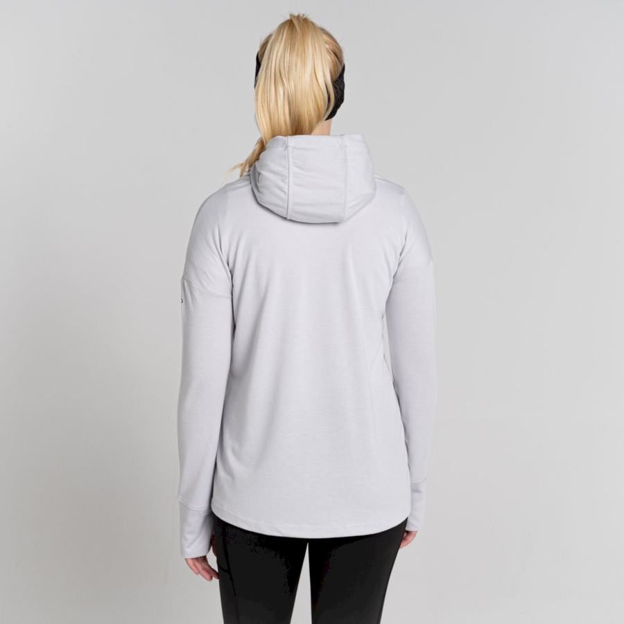 Silver Craghoppers Serrow Hooded Long Sleeved Women's T-Shirts | PLE4632FT