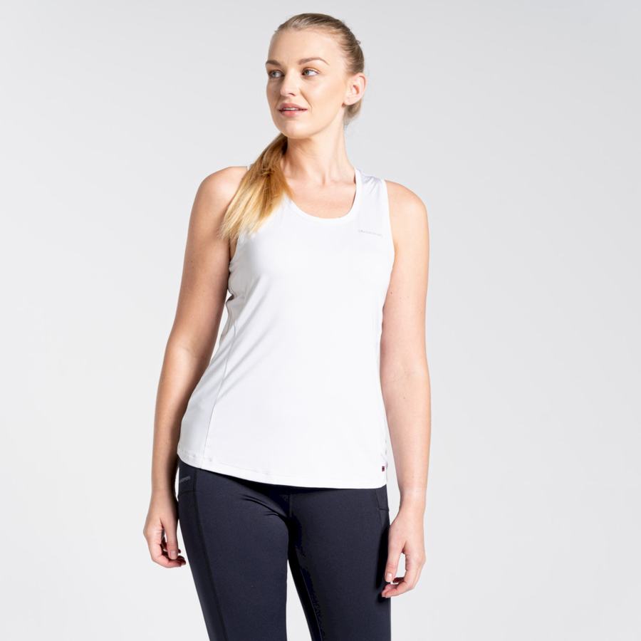 White Craghoppers Aliso Vest Top Women's T-Shirts | KBS1420KV