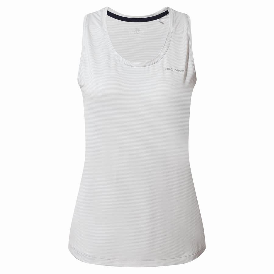 White Craghoppers Aliso Vest Top Women\'s T-Shirts | KBS1420KV