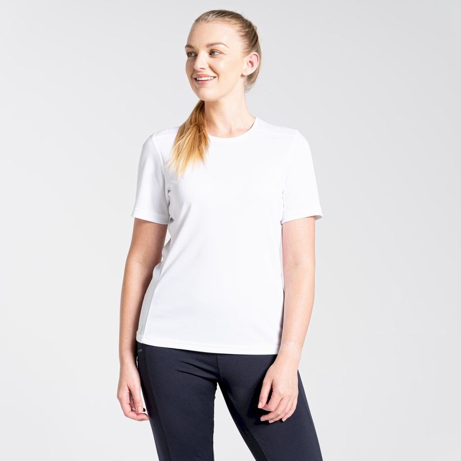 White Craghoppers NosiLife Candella Short Sleeved Women's T-Shirts | ZRZ8723EF