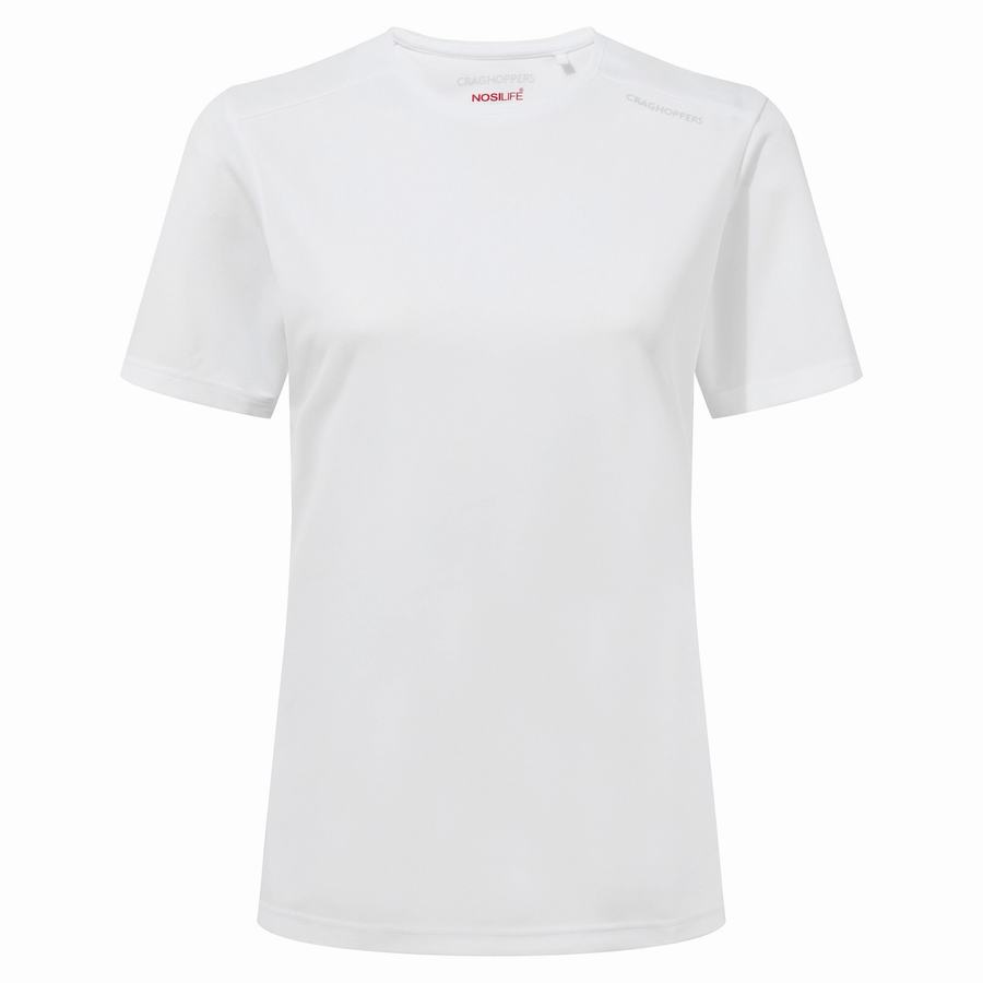 White Craghoppers NosiLife Candella Short Sleeved Women's T-Shirts | ZRZ8723EF