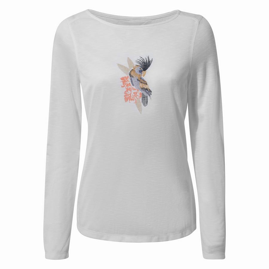 White Craghoppers NosiLife Erin Long Sleeved Women's T-Shirts | PSC7239AR