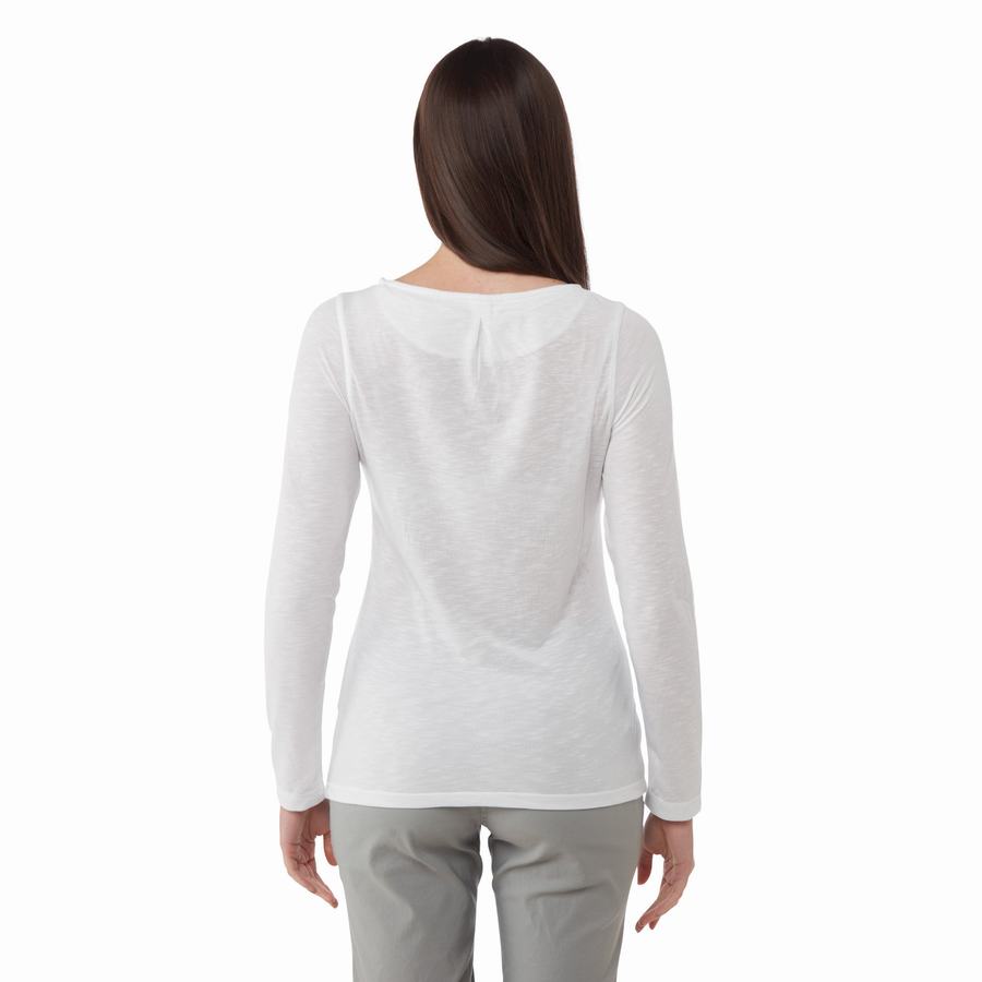 White Craghoppers NosiLife Erin Long Sleeved Women's T-Shirts | PSC7239AR