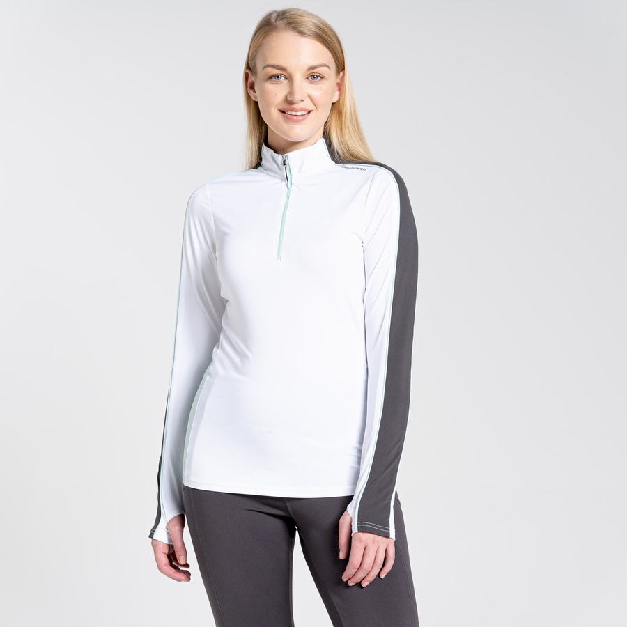 White Craghoppers NosiLife Marcella Long Sleeved Women's T-Shirts | TDC9929TD