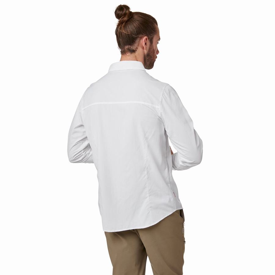 White Craghoppers NosiLife Nuoro Long Sleeved Men's Shirts | JTN7977IP