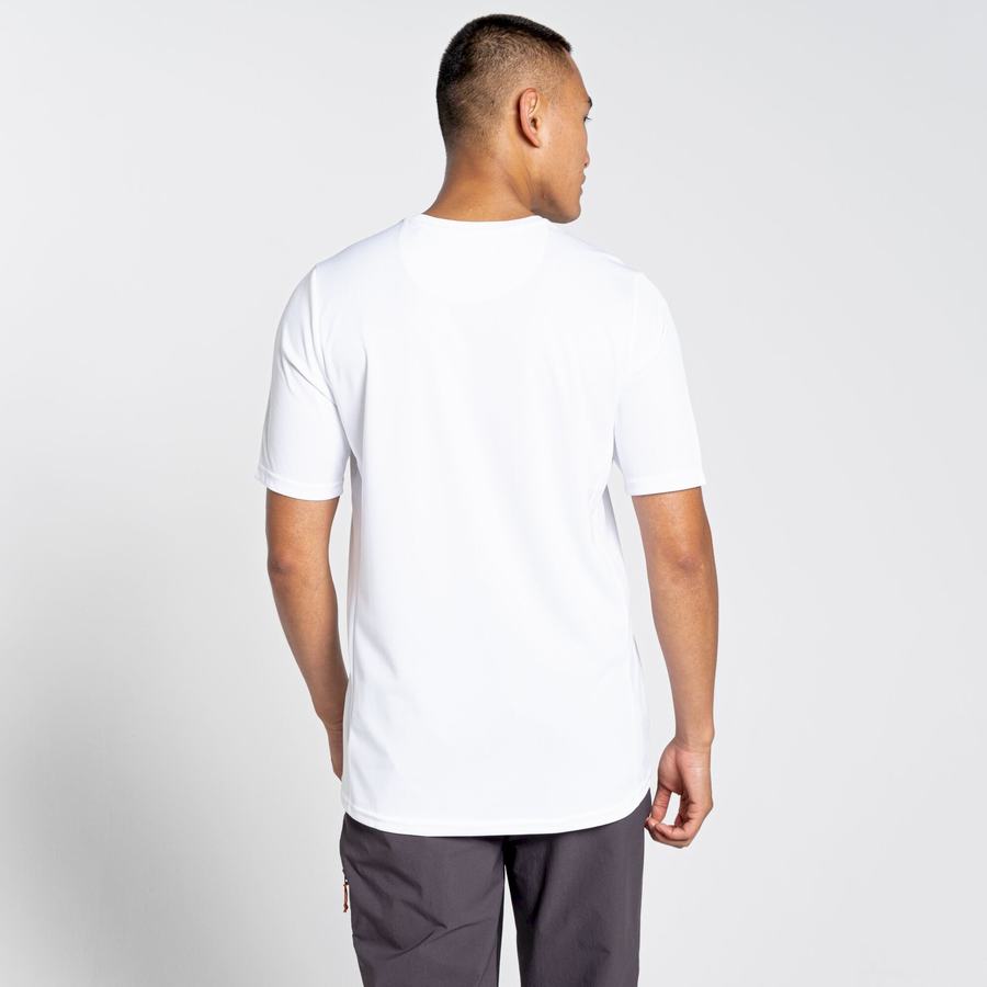 White Craghoppers NosiLife Pro Active Short Sleeved Men's T-Shirts | ILU5961WM