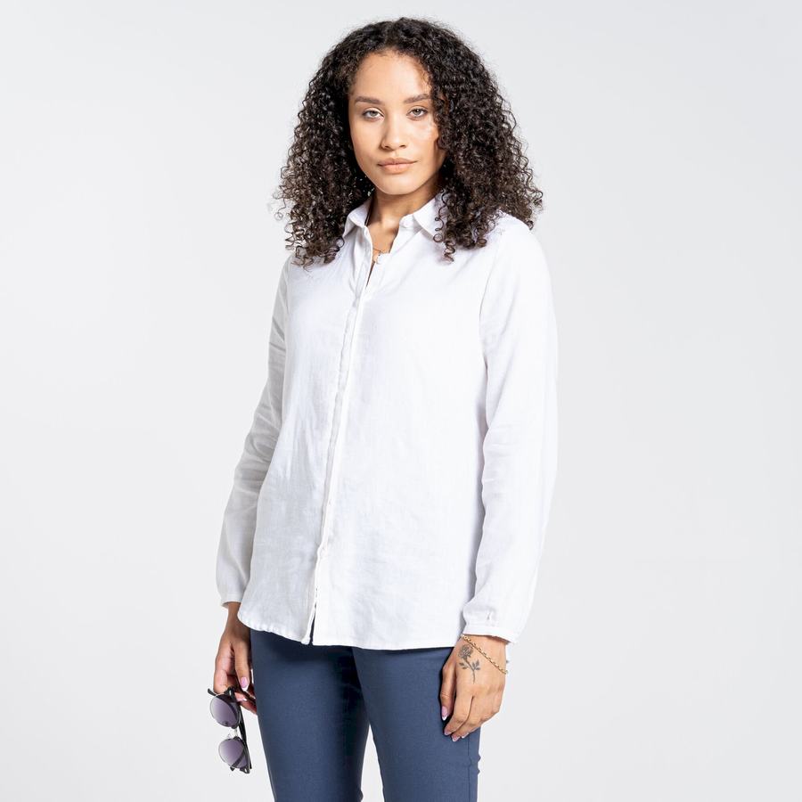 White Craghoppers Nosibotanical Bralio Women's Shirts | TUX2578XB