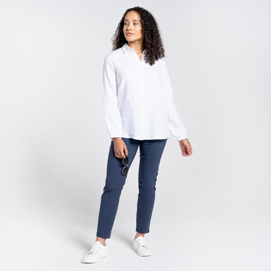 White Craghoppers Nosibotanical Bralio Women's Shirts | TUX2578XB