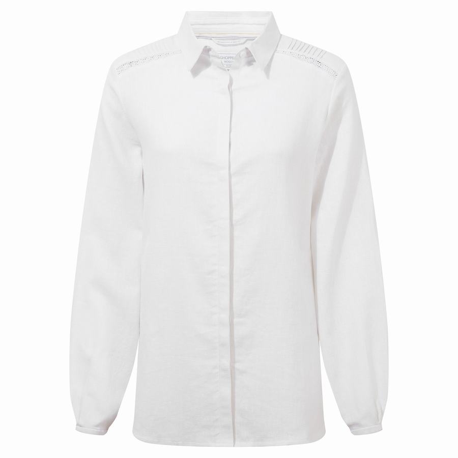 White Craghoppers Nosibotanical Bralio Women's Shirts | TUX2578XB