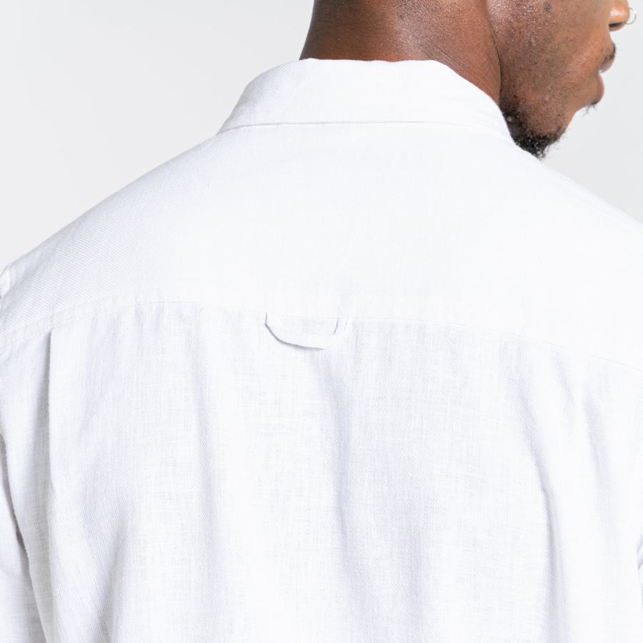 White Craghoppers Nosibotanical Lagarto Long Sleeved Men's Shirts | ZZX5533UJ