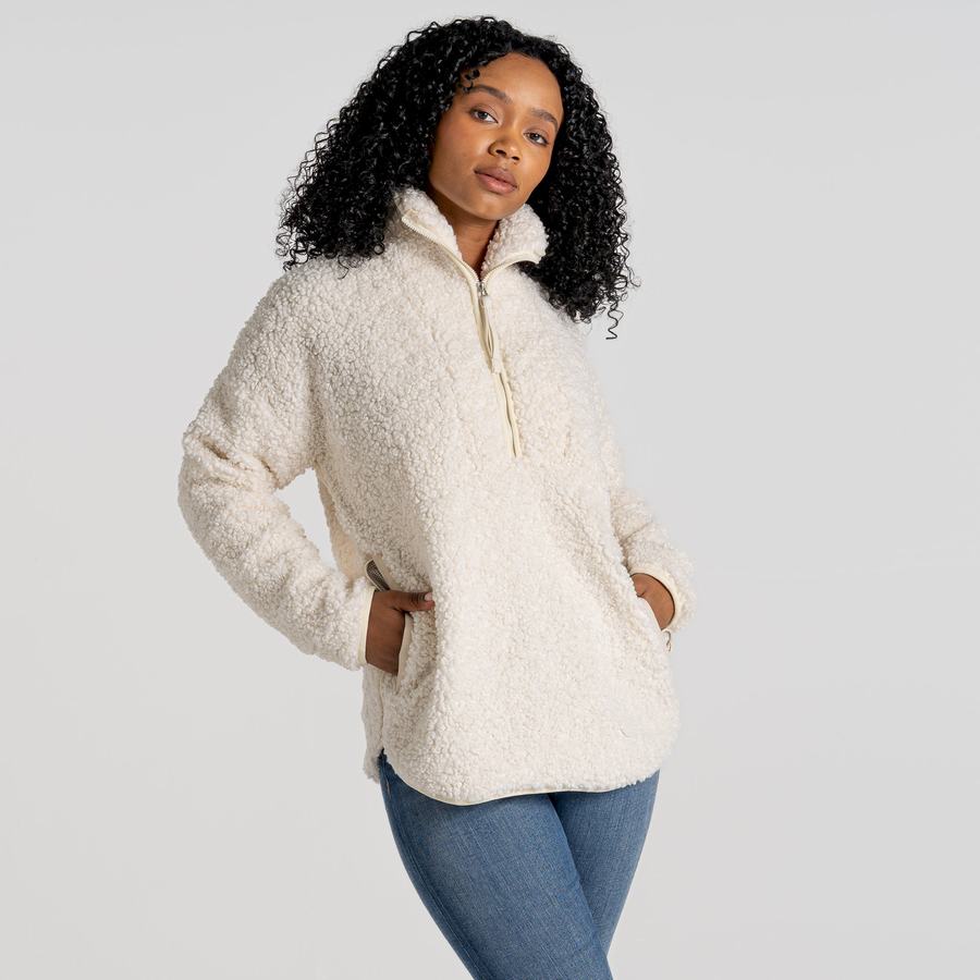 White Craghoppers Orlena Half Zip Women's Sweaters | YBZ5070QQ