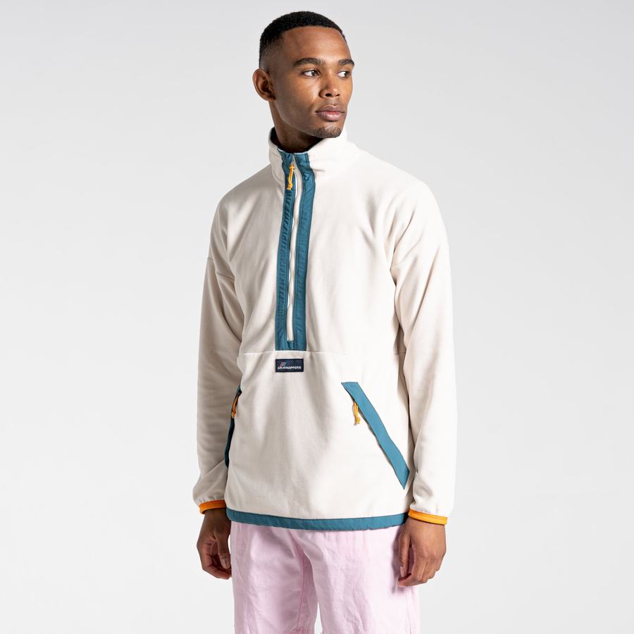 White Craghoppers Welwood Half Zip Men's Sweaters | TYQ7539EI