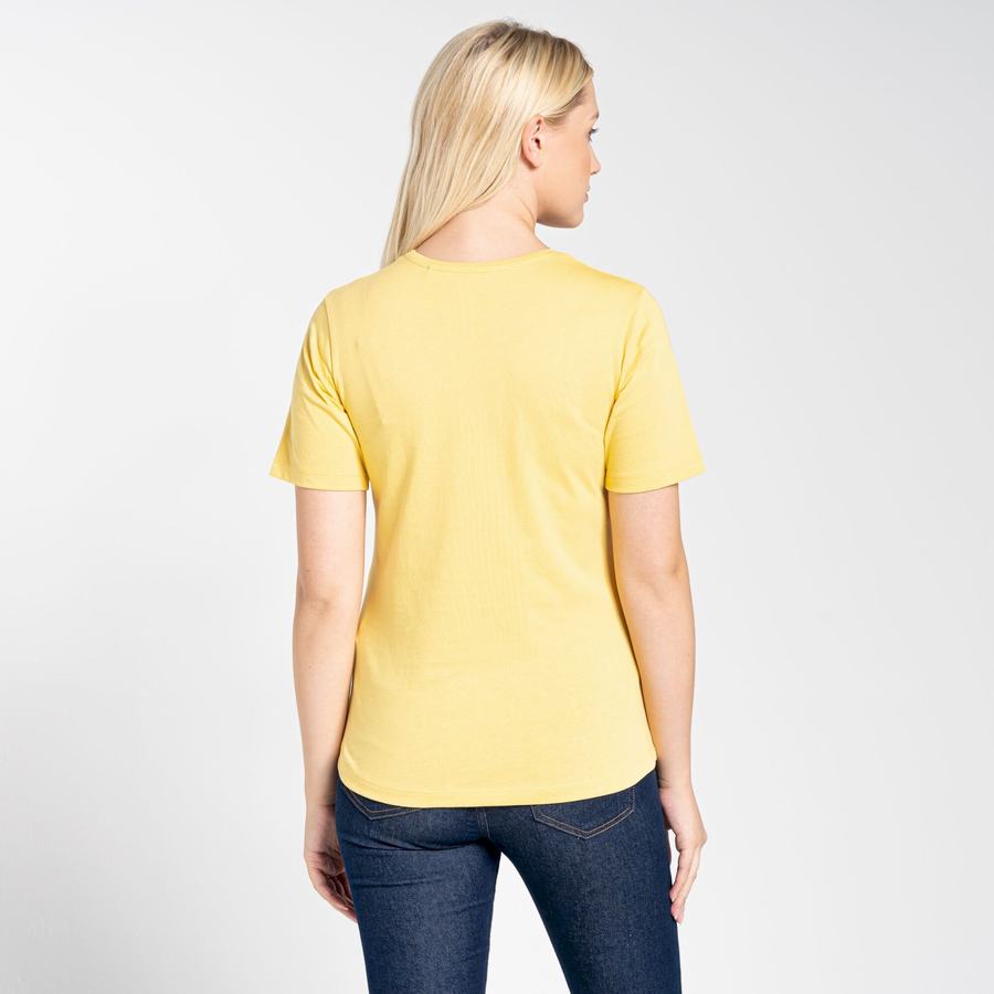 Yellow Craghoppers Ally Short Sleeved Women's T-Shirts | BYE4995KL