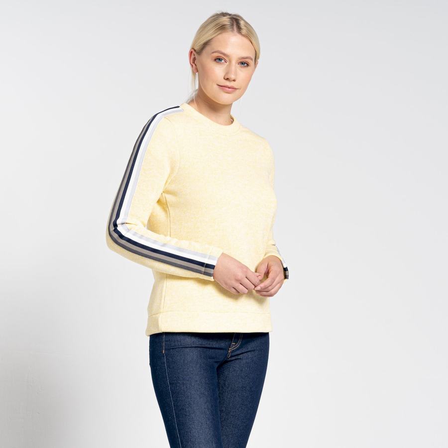 Yellow Craghoppers Pinalla Crew Neck Women's Sweatshirts | XQJ9471VS