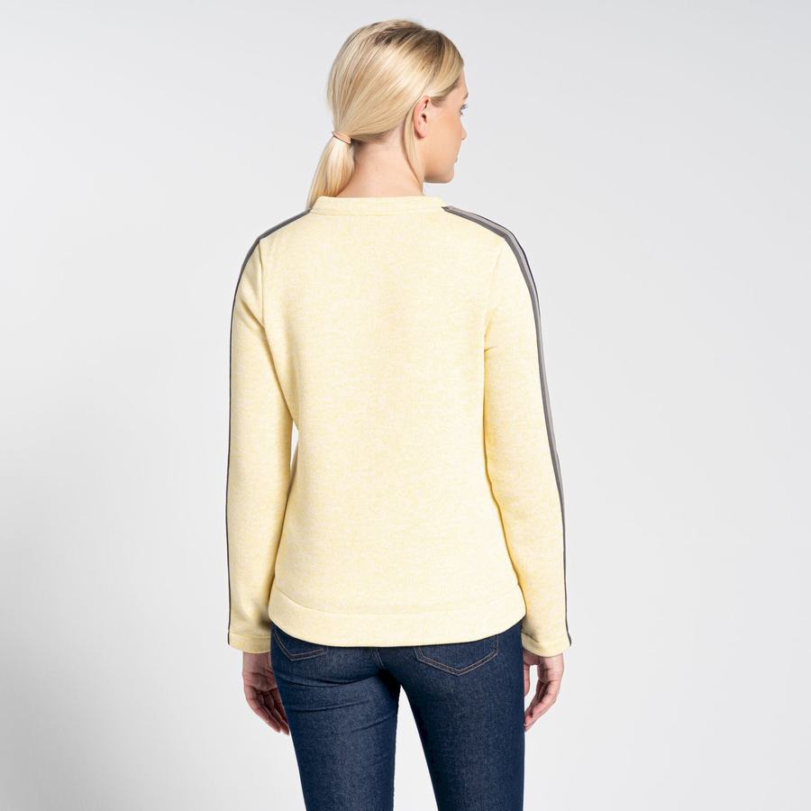 Yellow Craghoppers Pinalla Crew Neck Women's Sweatshirts | XQJ9471VS