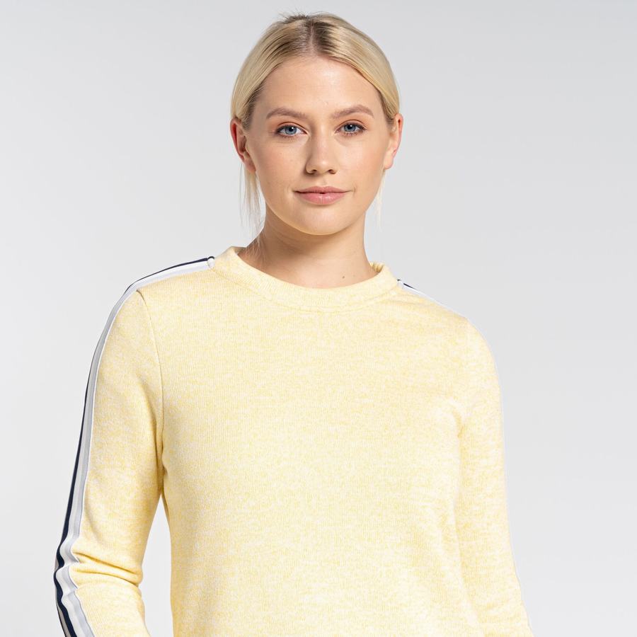 Yellow Craghoppers Pinalla Crew Neck Women's Sweatshirts | XQJ9471VS