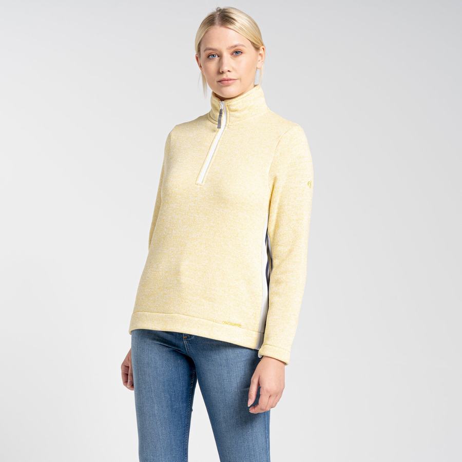 Yellow Craghoppers Pinalla Half Zip Women's Sweaters | MPJ9280WE