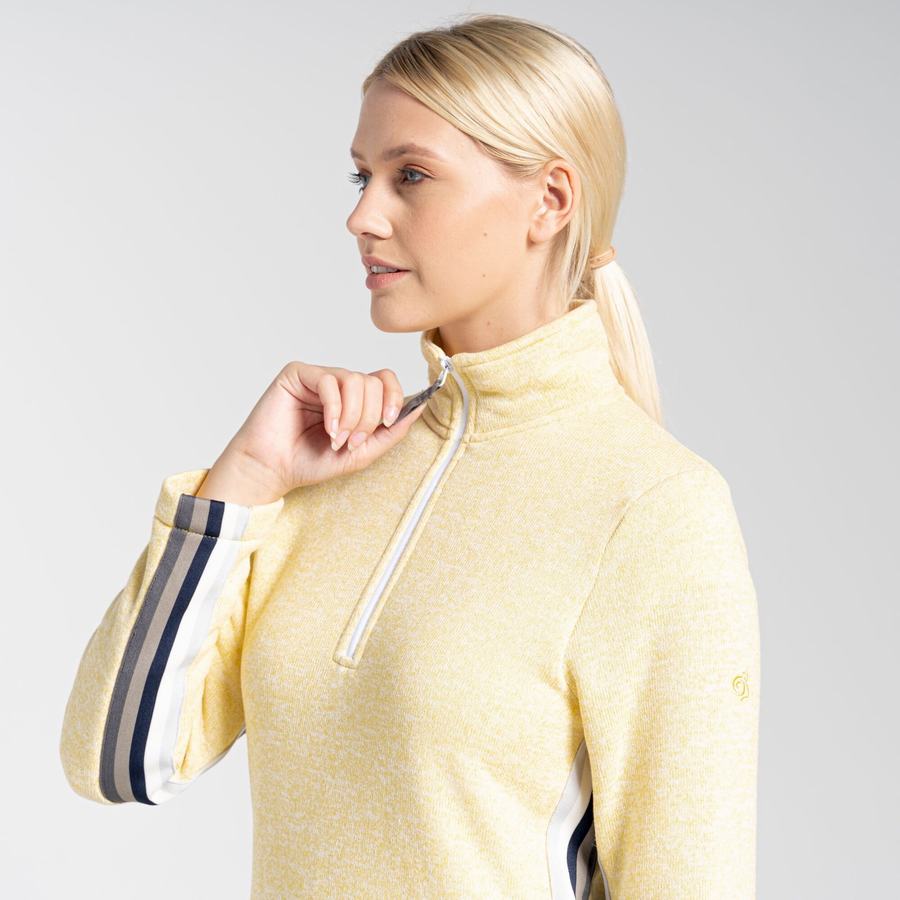 Yellow Craghoppers Pinalla Half Zip Women's Sweaters | MPJ9280WE