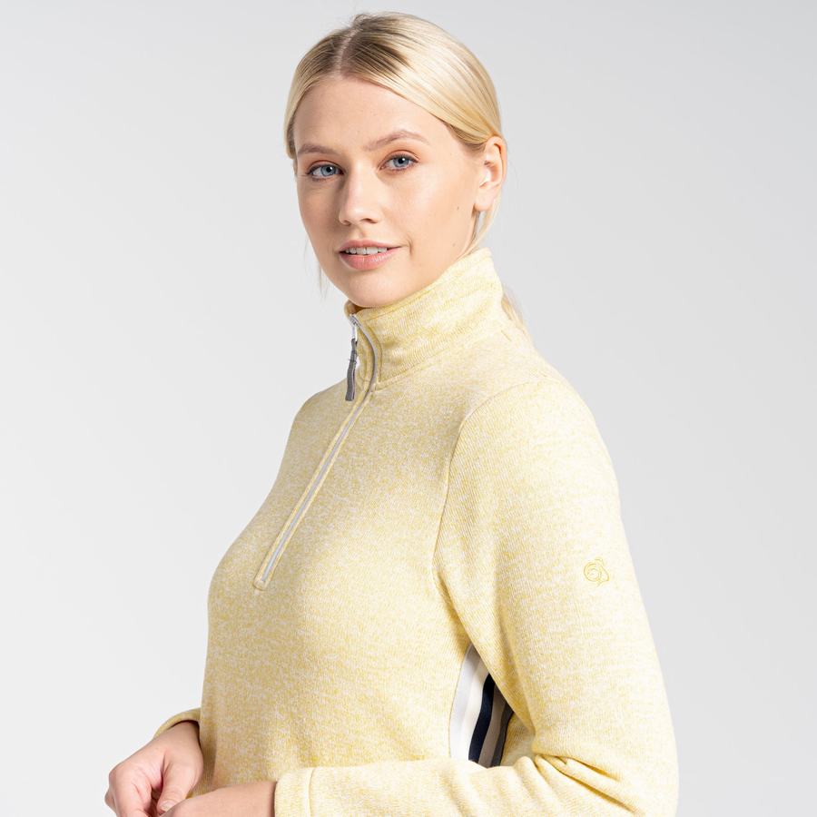 Yellow Craghoppers Pinalla Half Zip Women's Sweaters | MPJ9280WE