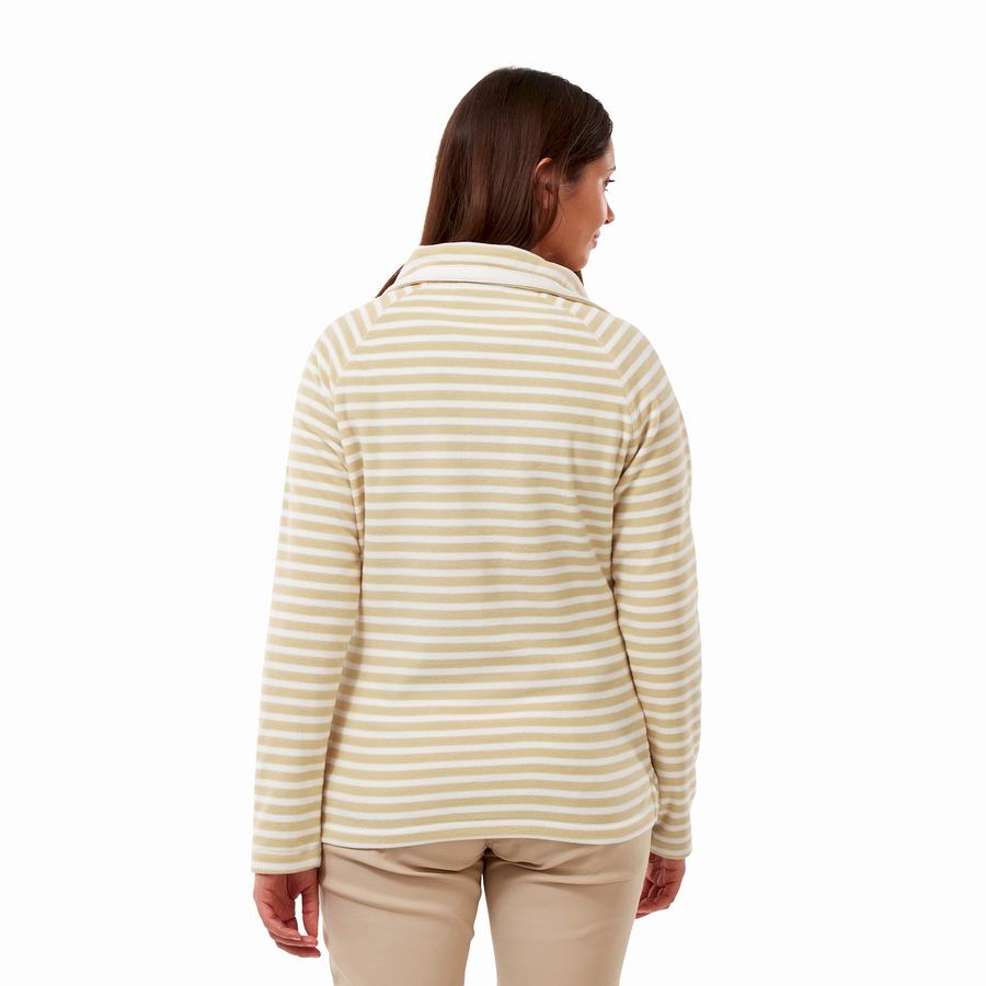 Yellow Stripes Craghoppers Natalia Half Zip Women's Sweaters | QPW31NC