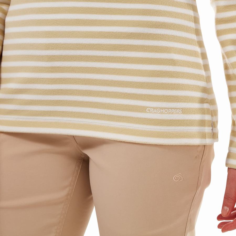 Yellow Stripes Craghoppers Natalia Half Zip Women's Sweaters | QPW31NC